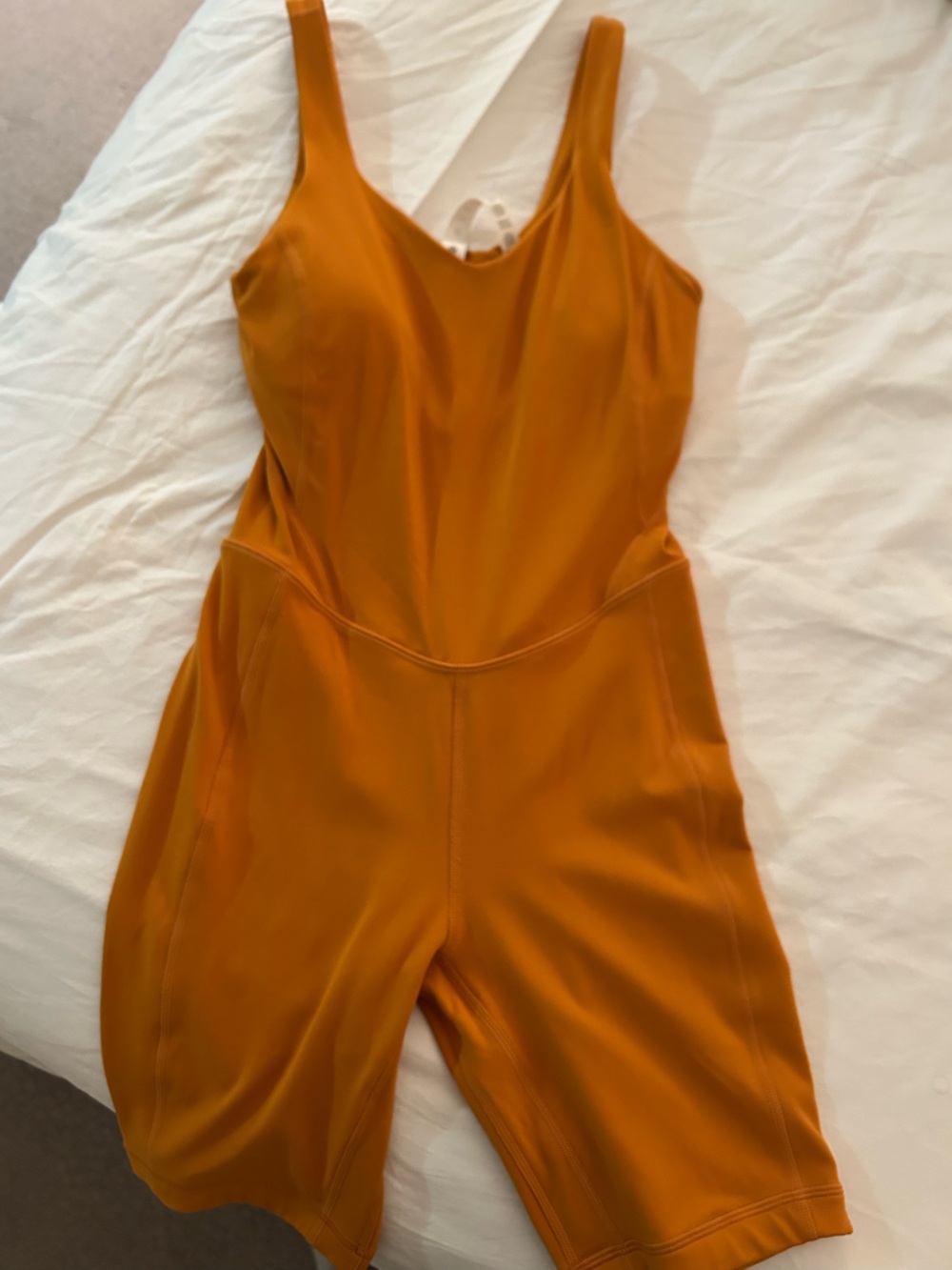 lululemon athletica Orange One-Piece Biker-Style Jumpsuit